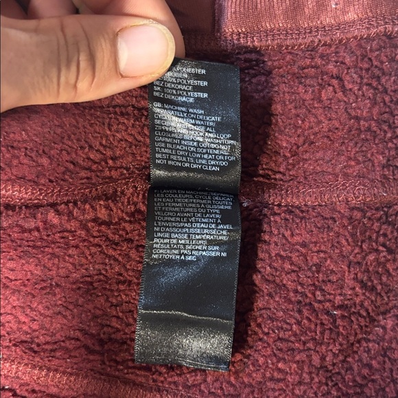 The North Face Jacket Womens Medium Burgundy Sweater Fleece FullZip Stand Collar - Picture 5 of 7